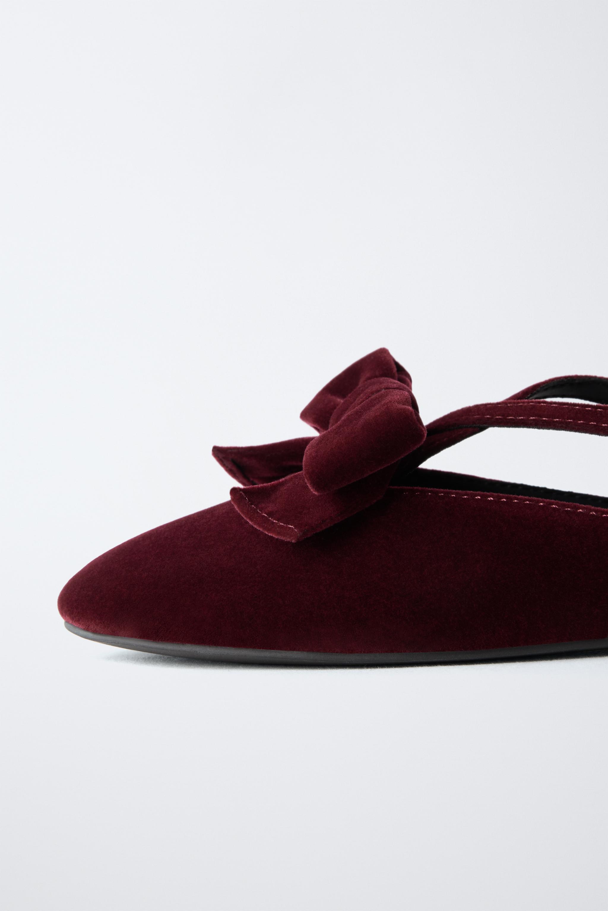 VELVET BOW BALLET FLATS